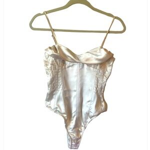 Zara Satin Effect Bustier Corset Bodysuit EUC